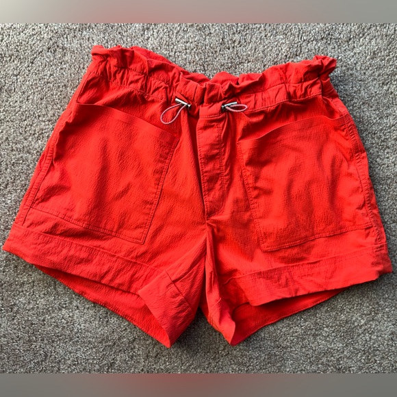 Athleta Trekkie Parachute Shorts Vermillion Red Ripstop Hiking 0 XS - Picture 5 of 7